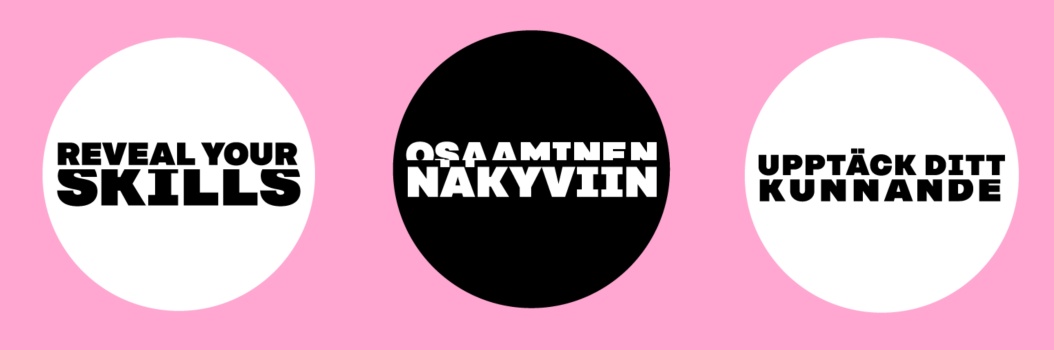 Osaaminen näkyviin logot kolmella kielellä